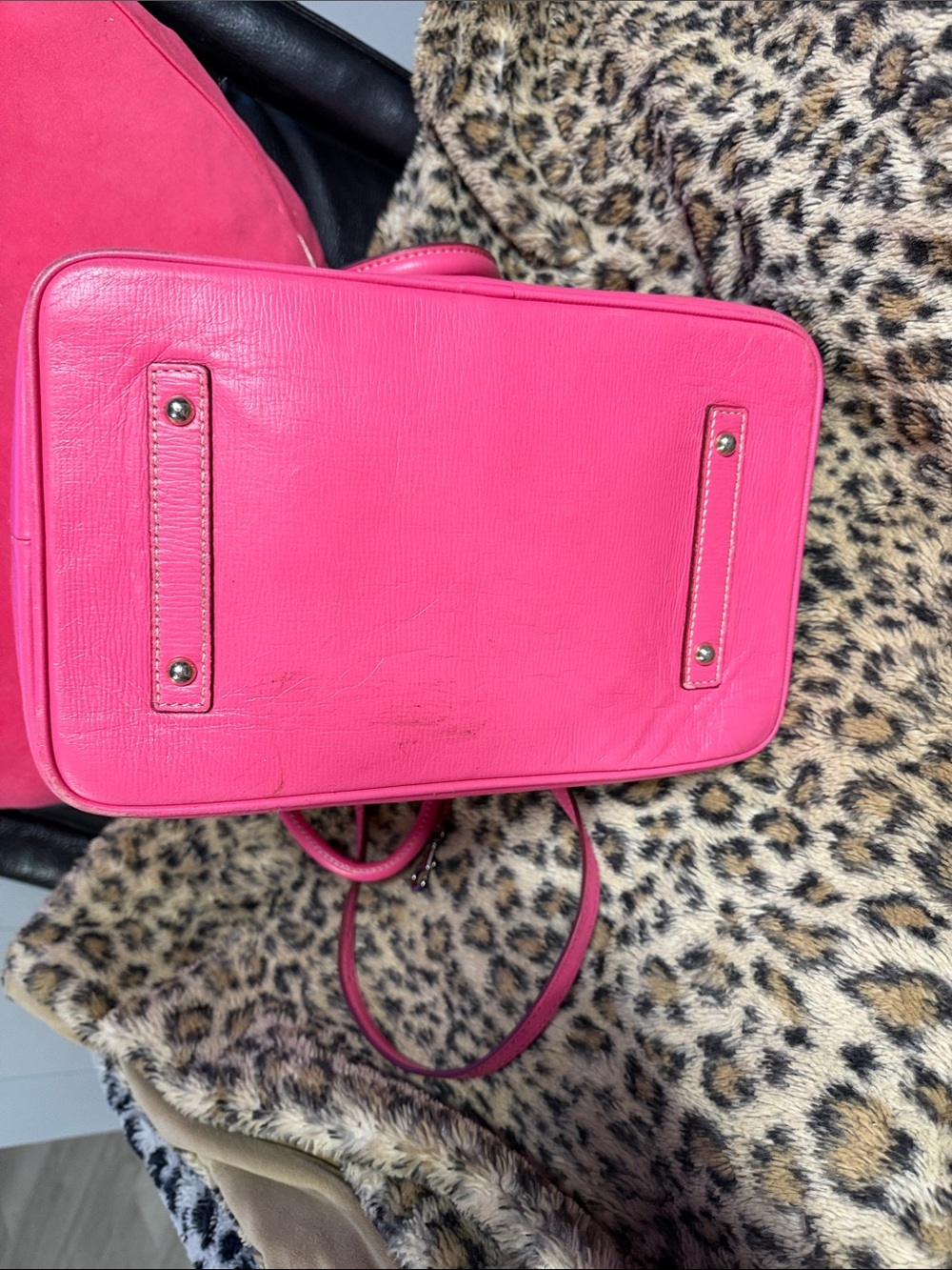 Dooney & Bourke Bright Pink Embossed Dome Satchel - Picture 7 of 8
